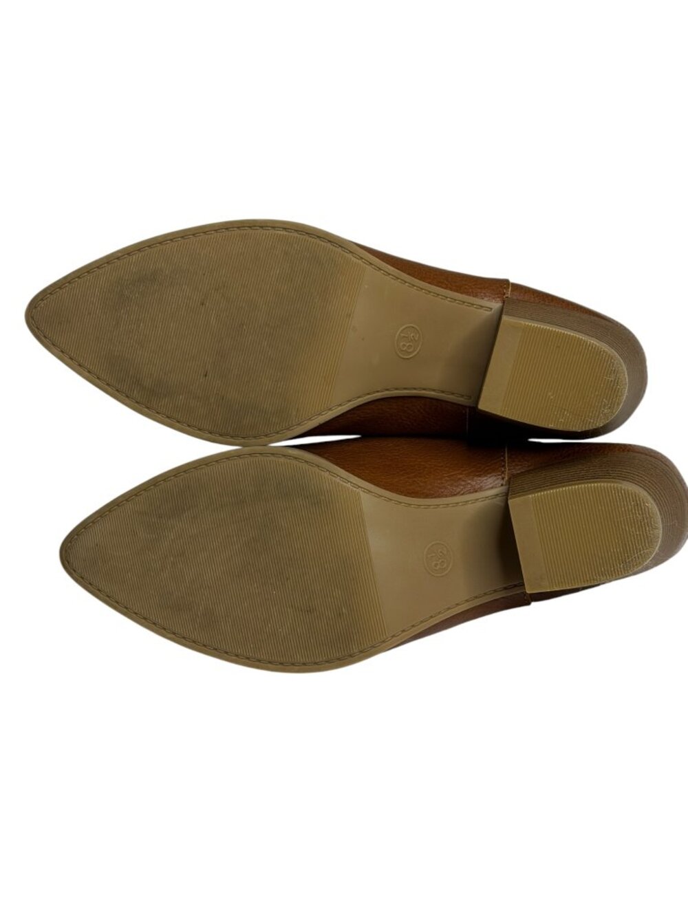 Universal Thread Amber Mules Shoes Pebbled Faux Leather Block Heel Brown 8.5 - Picture 8 of 9